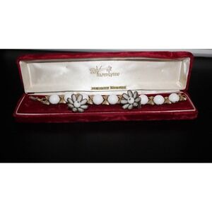 KAREN LYNNE 12K GF Gold Filled Bracelet + TRIFARI Clip-On Earrings Set Vintage